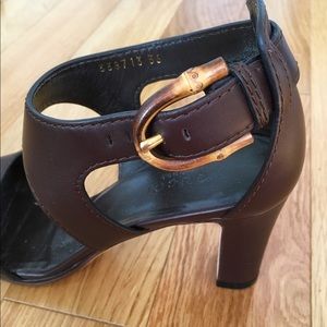 Authentic Gucci dark brown sandals